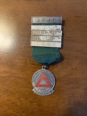 Vintage Safe Driving Competition Award Medal - 5 Years - 1949 To 1953 • £12