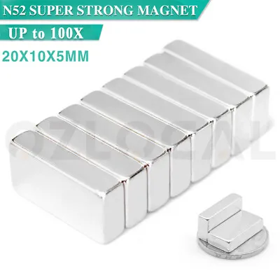 N52 Super Strong Magnets Block Rare Earth Cuboid Neodymium Magnet 20x10x5mm • $7.99