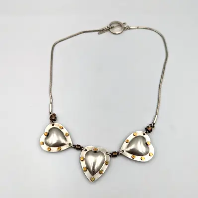 Rare THOMAS MANN VINTAGE ROMANTIC TECHNO MODERN STEAMPUNK HEART NECKLACE SIGNED • $649