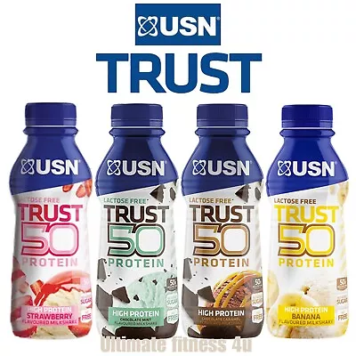 £19.99 • Buy USN Trust 50 Protein 6 X 500ml Fat Free Delicious Protein Shake RTD Lactose Free
