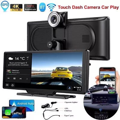 4K 10.26  Touch Dash Camera CarPlay UHD 4K WIFI GPS Android Auto Video Recorder • $143.79
