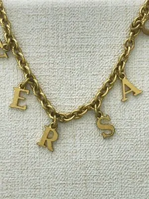 GIANNI VERSACE Necklace Gold Logo Pendant Chain MEN'S Ladies Accessories Auth • $428.48