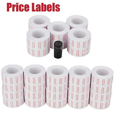 Price Label Paper Tag Sticker MX-5500 Labeller Gun White Red Line 600/Roll USA • $8.75