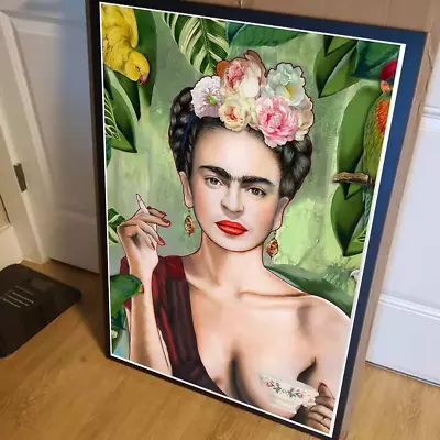 Frida Kahlo Lifting A Coffee Cup And Smoking Poster • $16.99