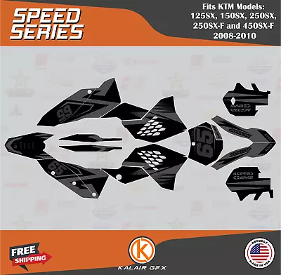 Graphics Kit For KTM 250SX-F And 450SX-F (2008-2010) Speed Series - Gray • $126.99