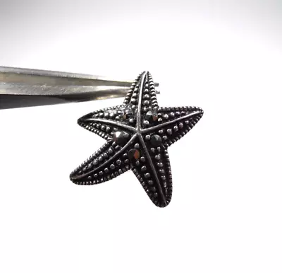 Vintage Starfish Marcasite Stones Summer Pendant Charm Sterling Silver 925 • $14.43