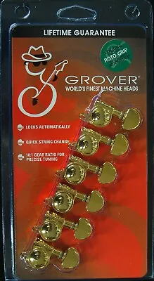 Grover 505G6 Mini Roto-Grip Locking Rotomatic Tuners 6 In-Line Gold Finish • $92