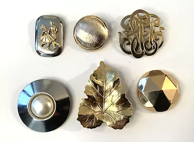 Vintage Scarf Clip Lot Of 6 Silver Gold Tone Faux Pearl 585 • $20