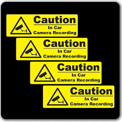 £2.49 • Buy CCTV Yellow Warning Sticker Signs - In Car Camera Recording Taxi Home Window