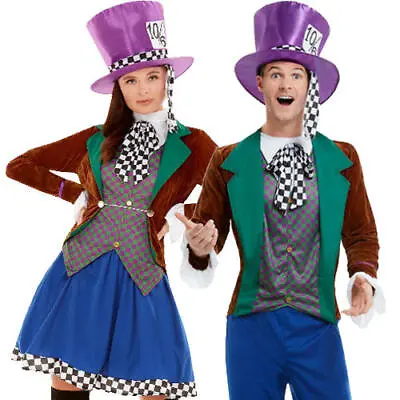 Mad Hatter Adults Fancy Dress Wonderland Fairy Tale Mens Ladies Book Day Costume • £29.99