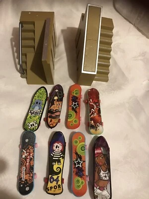 £18.88 • Buy 8 Mini Fingerboard Skateboard Plastic Skate Boarding Gift Toys Kids Model +Ramps