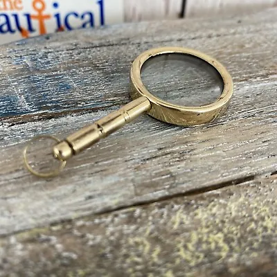 Brass Magnifying Glass - Mini Magnifier - Necklace Monocle Pendant • $0.99