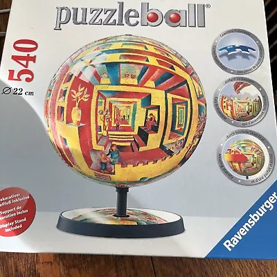 Ravensburger Metallic Puzzleball Globe Puzzle Ball 540 Pieces 22cm 3D • $13.99