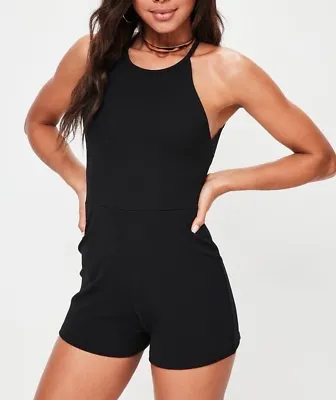 Missguided Lace Back Stretch Crepe Playsuit (M69/5) • £8.99