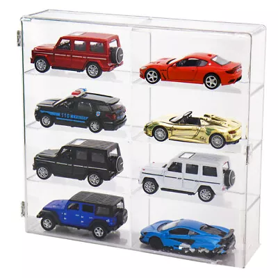 1:32 Acrylic Display Box For 8 Hot Wheels Car Model Toy Cabinet Rack W/ Door AU • $50.50