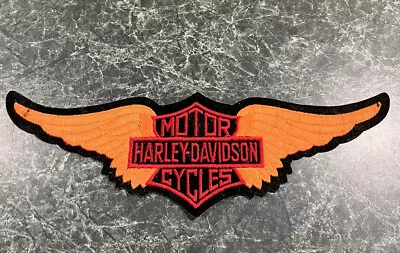 Vintage Harley Davidson Large Bar Shield Gold Wing 12.5  Back Vest Jacket Patch • $179.99