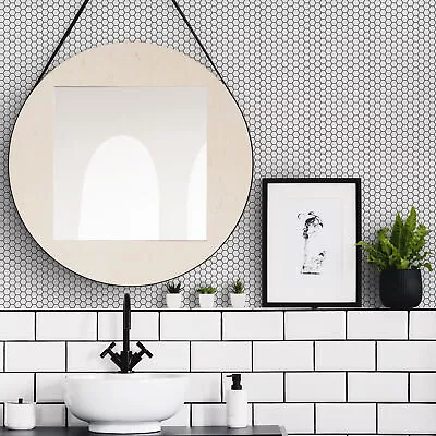 £19.99 • Buy Contour Antibac Hexagon White Lattice Wallpaper