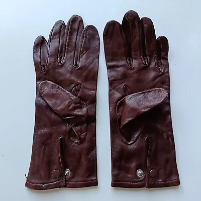 WOMEN'S OFFICER SERVICES BROWN LEATHER DRESS GLOVES - Size: 7 British Issue • £26