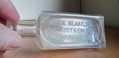 Cornishme Robie Blakemd Druggist & Chemist Rect 1890 Medicine Bottle • $34