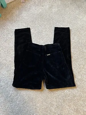 Vintage 80s Guess Made In USA Black Velvet Pants Size 28 In • $34.99