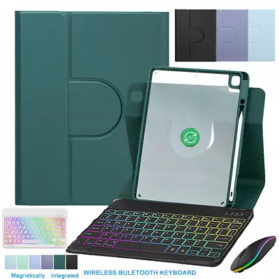 Rotating Backlit Keyboard Case Cover Mouse For IPad 7th 8th 9th 10th Gen Air 4 5 • £8.99