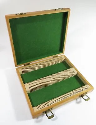 Vintage Solid Maple 100 Space Microscope Slide Storage Box — Refinished! • $45