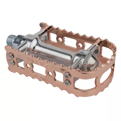 MKS BM-7 Cage Pedals 9/16  Chromoly Axle Lightweight Aluminum Body Copper/Silver • $48