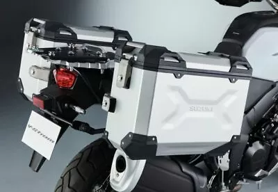 $763.18 • Buy New Genuine Suzuki V Strom Dl1000 Side Case Set Aluminium Silver 990d0-alsc1-037