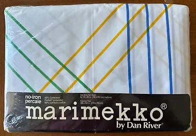 One King Flat Sheet MARIMEKKO By Dan River 108  X 102  New/Old Stock Made In USA • $37.50