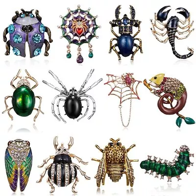 Insects Enamel Pins Cartoon Beetle Spider Brooch Lapel Pin Animal Jewelry Gift • $1.56