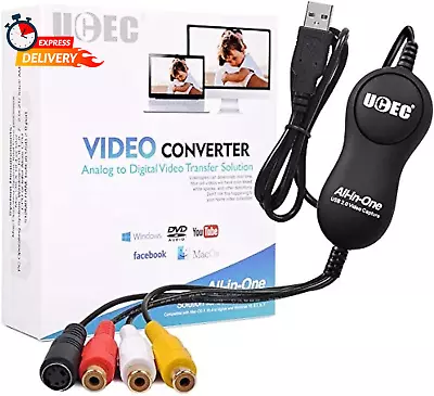 USB 2.0 Video Capture Card Device VHS VCR TV To DVD Converter For Mac • $37.11