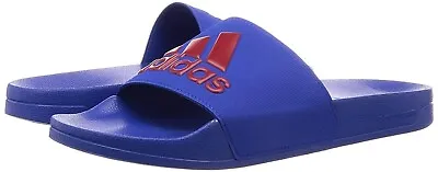 $43 • Buy Adidas Men's Adilette Shower Sandals Slides Collegiate Royal/Power Red