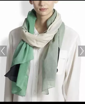 NWT $138 Marc By Marc Jacobs Large Dusty Jade Green Multi Thin Cotton Wrap Scarf • $29.99