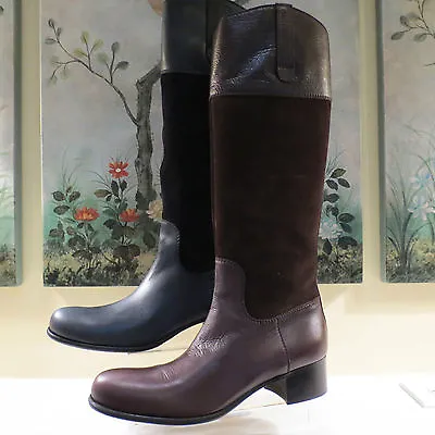 Nwb Authentic Prada Miu Miu Leather & Suede Tall Zip Black Or Brown Boots 40 • $451.24