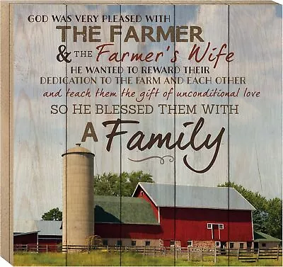 P. Graham Dunn God Made A Farmer Paul Harvey Red Barn 17 X 18 Wood Boxed Pall... • $95.58