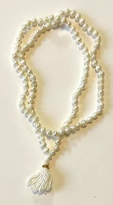 Mala - Freshwater Pearl 5mm Round White 108 Beads Necklace New 24  Prayer Mantra • $19.99