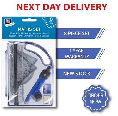 £2.99 • Buy  Compact MATHS GEOMETRY SET Compass Ruler Protractor Sharpener SCHOOL Exam UK