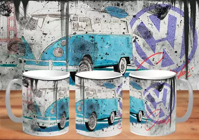 Volkswagen Kombi Art Oil Version Coffee Mug Birthday Gift • $22.99