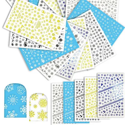 Christmas Winter New Year Snowflake Snowman Stocking 3D Art Nail Sticker NH13 • $2.75