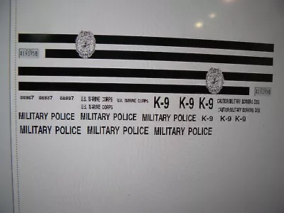 US Marine Corps Military Police Car Decals    Old School  1:18 • $14.97