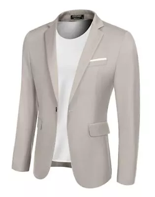  Men's Slim Fit Casual Blazers Lightweight Sport Coats One X-Large Light Grey • $95.98