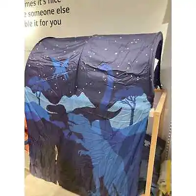 Brand NEW Ikea Kura Kids Bed Tent Blue Dinosaur Theme Cover Sealed - Last Chance • £84.43