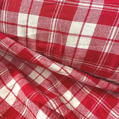 Brushed 100% Cotton TARTAN Fabric - 140 Cm Wide Ideal For Dressmaking • £7.99