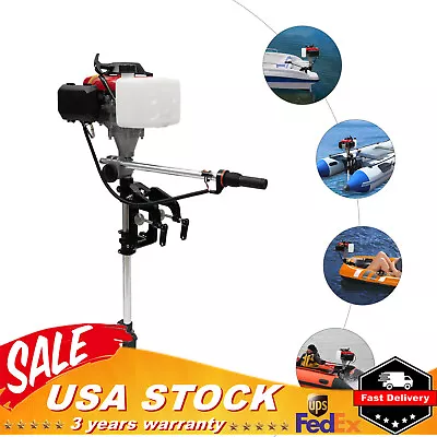 4 Stroke HANGKAI Outboard Motor Fishing Boat Gasoline Kayak Engine Air Cooling • $285