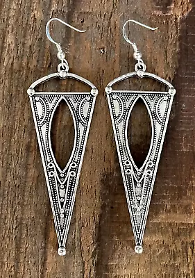 Exotic Earrings Long Moroccan Style Filigrees 925 Hooks Beachy Casual. Earrings • $22