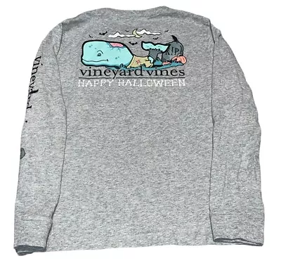 Vineyard Vines Boys Gray Whale Shirt Halloween Zombie Medium 12 14 • $20