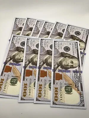 10 PCS •  Motion Picture Money • $100 Bills REPLICA COPY MONEY • $9.99