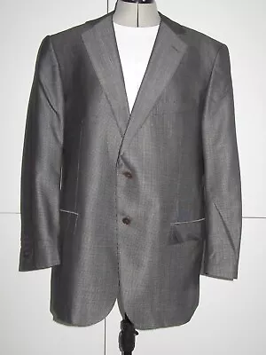 Mens ERMENEGILDO ZEGNA Sz 56 UK 46 Wool/Silk Patterned Grey Blazer Jacket VGC • £29.99