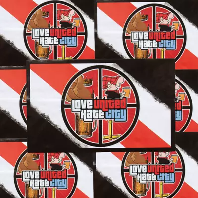 25x Love United Hate City  8x5cm Stickers - Inspired By Manchester Casuals Utd • $5.42