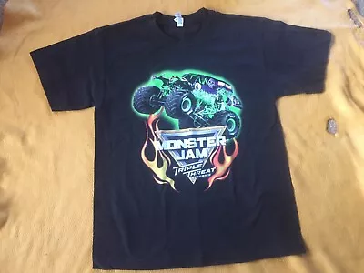 Monster Jam Triple Threat Series 2019 T-Shirt (YOUTH LARGE) Crazy Trucks • $4.99